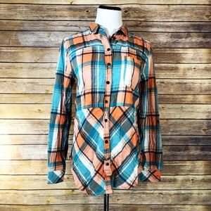 Anthropologie Holding Horses Seamed Plaid Tunic